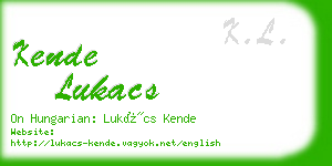 kende lukacs business card